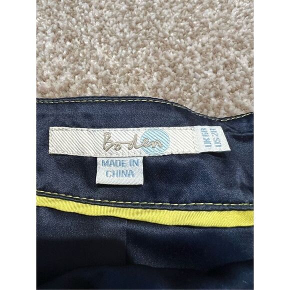 Boden women navy blue mini skirt wool blend side zip size 2 - Picture 2 of 7